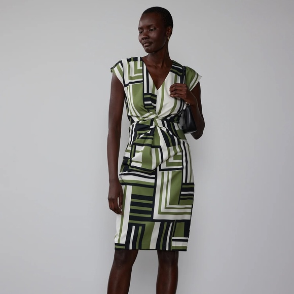 New York & Company Dresses & Skirts - Geometric Print Twist Front Midi Dress NWT Size 3X